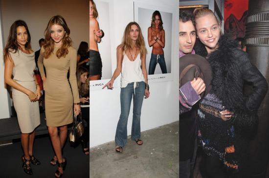 图中从左至右：Miranda Kerr、Erin Wasson和Sasha Pivovarova